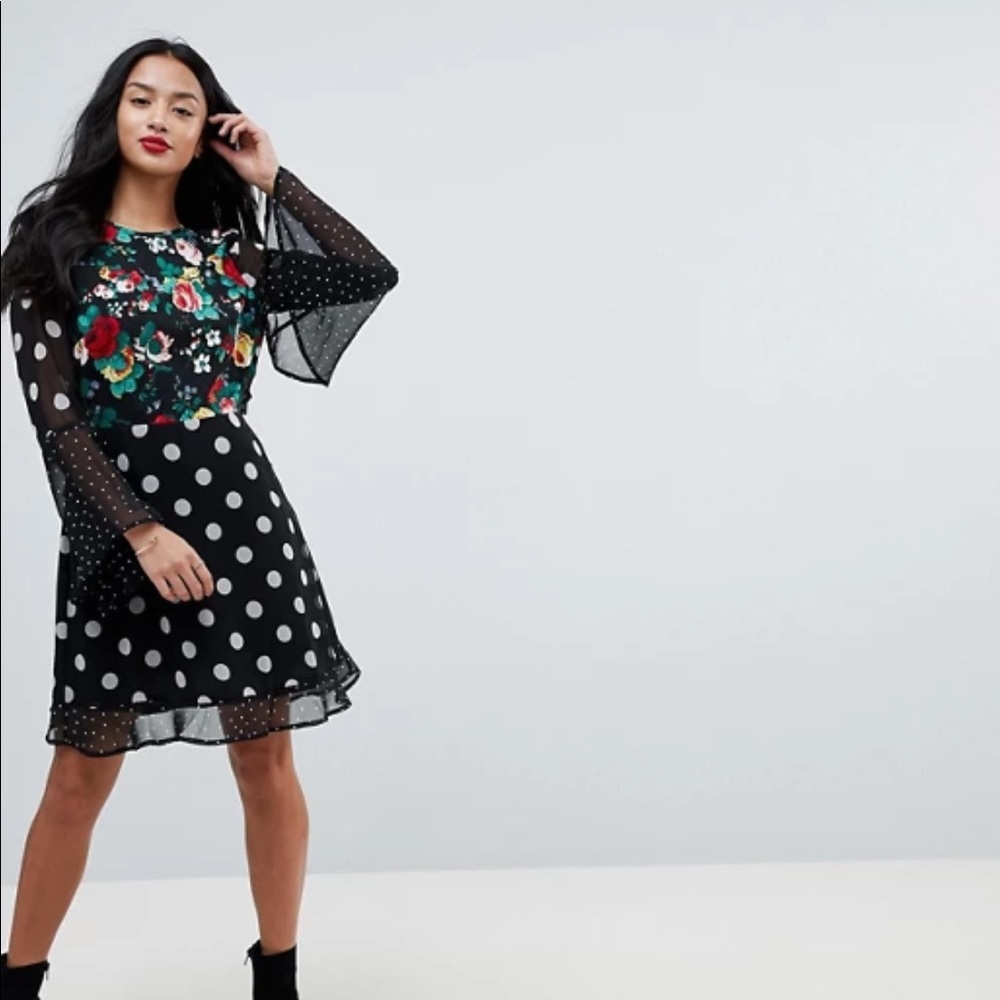 ASOS PETITE Mix Print Tea mini dress